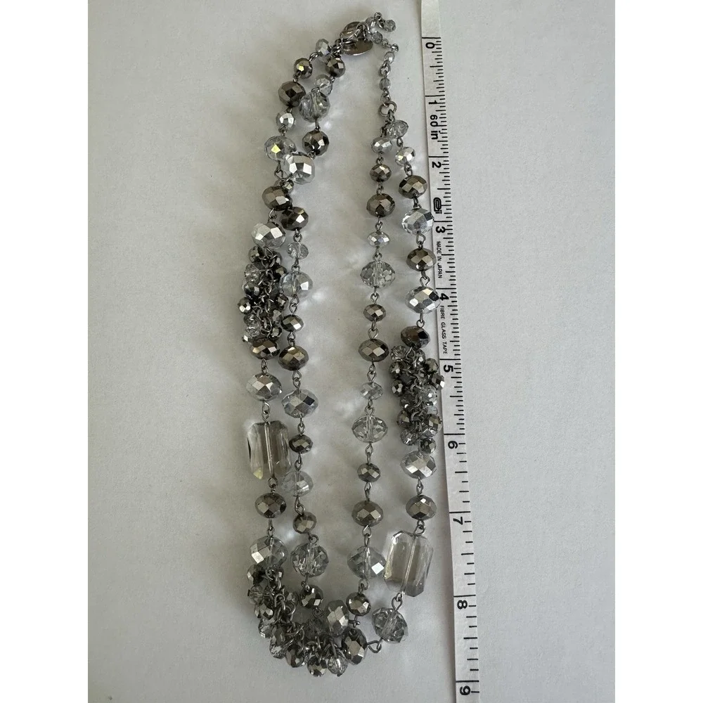White House Black Market VTG Multi-Strand Crystal Statement Necklace Regency